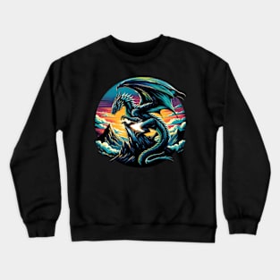 Dragon On Cliff Crewneck Sweatshirt